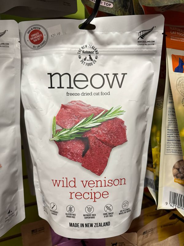 New Zealand Natural Pet Food Meow Wild Venison FZD 9.9oz