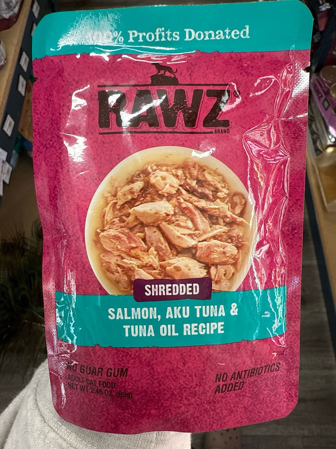 Rawz CF Pouch Shredded Salmon &amp; Tuna TO 2.46oz