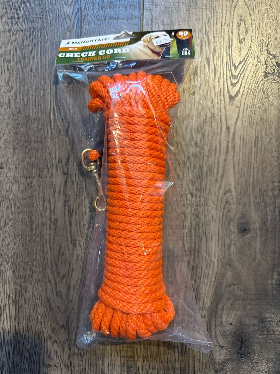 Mendota Trainer Check Cord 50 orange 3/8"