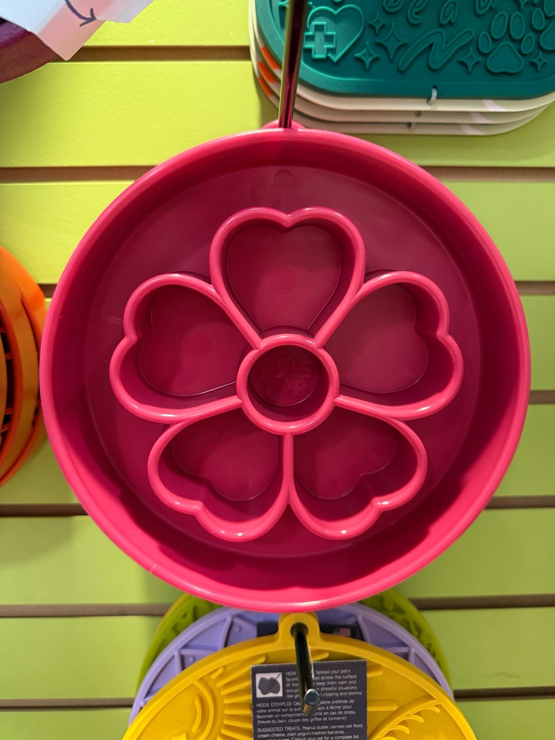 SodaPup Enrichment Slow Feeder Pink Flower Bowl