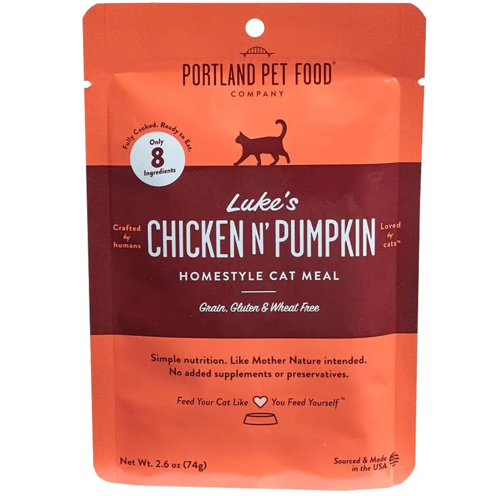 Portland Pet Cat Lukes Chicken Pumpkin 2.8oz pouch