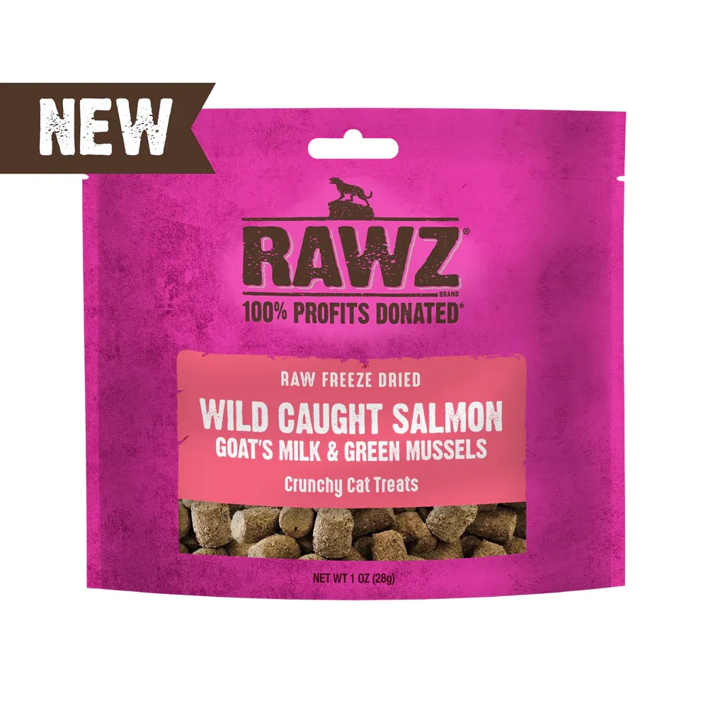 Rawz Salmon &amp; Goat&#39;s Milk FZD  cat treat 1oz