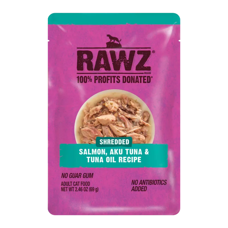 Rawz CF Pouch Shredded Salmon &amp; Tuna TO 2.46oz