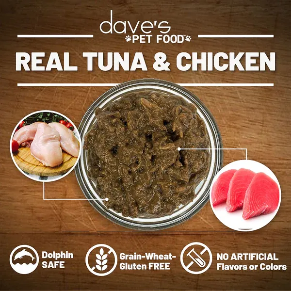 Daves Cat Tuna Chicken Dinner in  gravy 3oz.