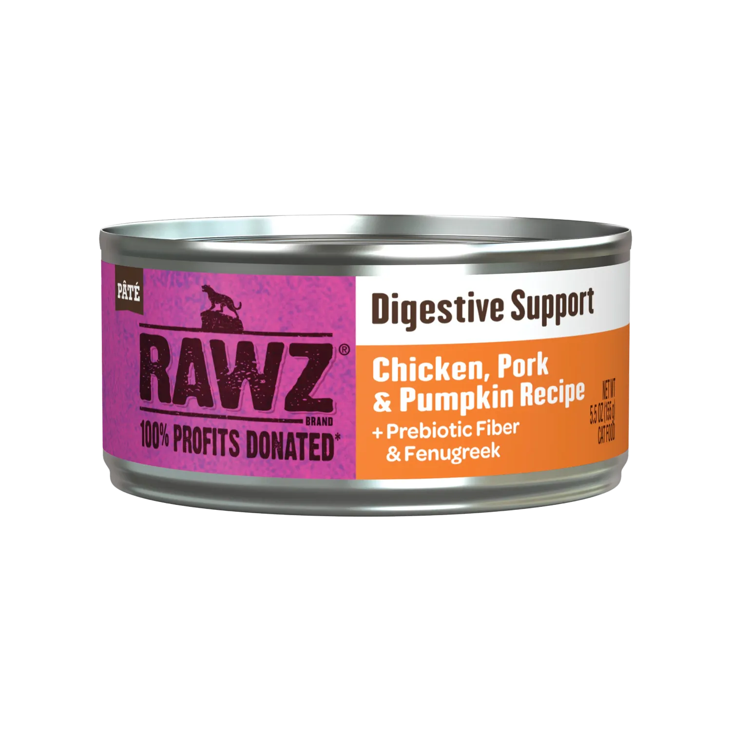 Rawz Cat Can Digestive Support Chicken, Pork and Pumpkin 5.5oz