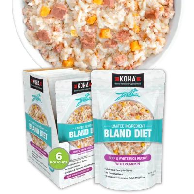 Koha Dog Bland Pouch Beef and Rice 12.5oz