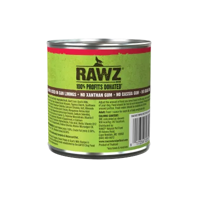 Rawz Dog Can Shredded Beef,Pumpkin,Sweet Potato &amp; Goats Milk 10oz