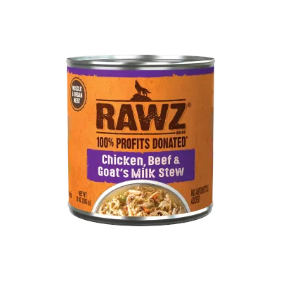 Rawz Dog Can Stew Chicken,Beef &amp; Goats Milk 10oz