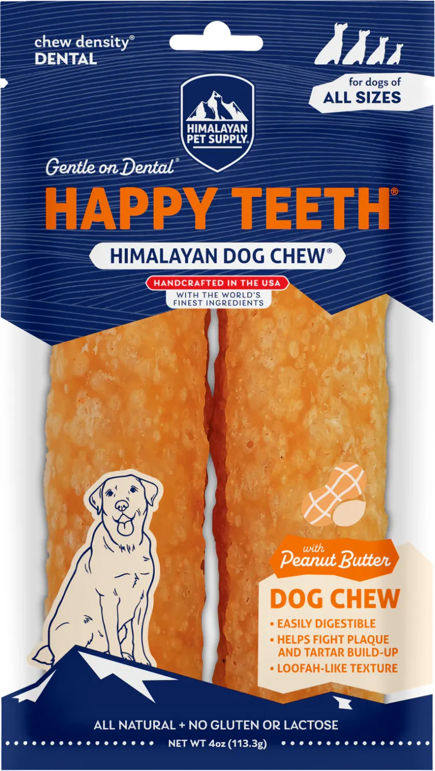 Himalayan Dog Happy Teeth Chew PB 2pk 4oz