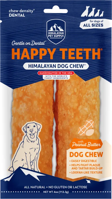 Himalayan Dog Happy Teeth Chew PB 2pk 4oz
