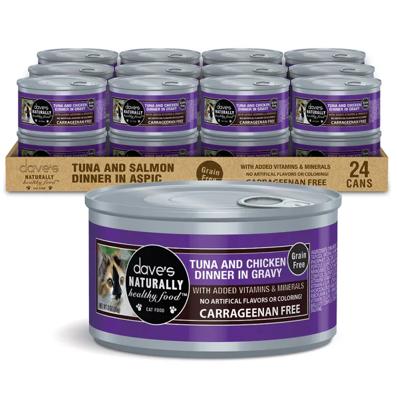 Daves Cat Tuna Chicken Dinner in  gravy 3oz.