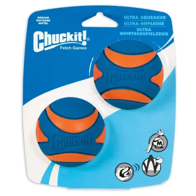 Chuck It Ultra Squeaker Ball Med 2pk