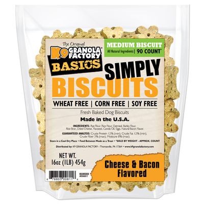 K9GF Simply Biscuit Cheese Bacon 16oz Med
