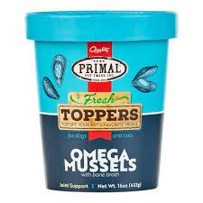 Primal Frozen Omega Mussels Topper 16oz