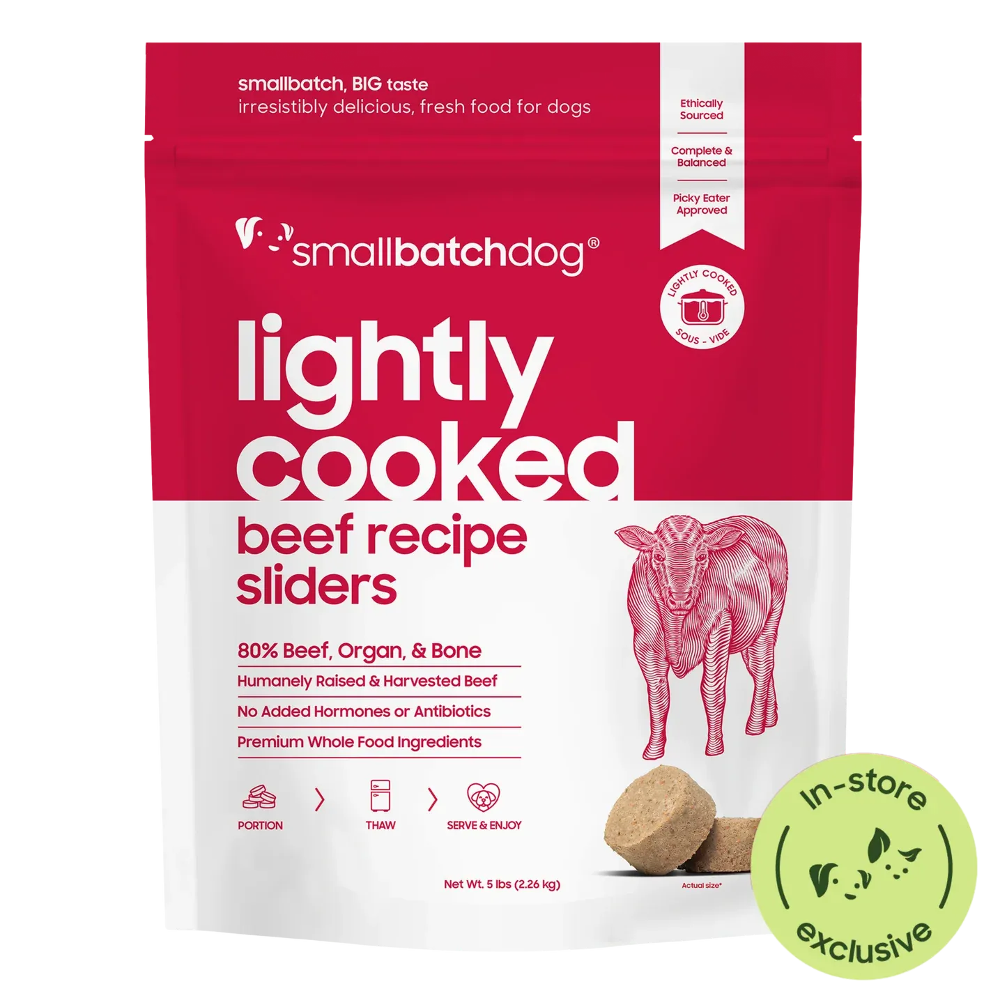 Small Batch Dog Frozen Lightly Cooked Beef 5#