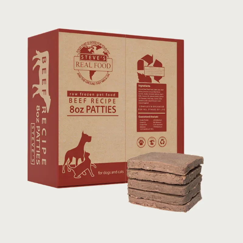 Steves Frozen Beef Patties 14#