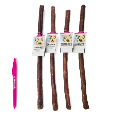 !! Tuesdays Natural Dog 12" Pork Chewy Bulls
