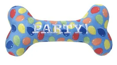 Huxley Kent Dog Power Plush Party Time Bone Blue Small