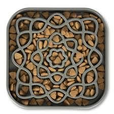 Messy Mutts Slow Feeder Square Gray 2 Cups