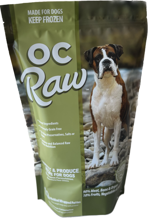 OC Raw Dog Frozen Patties Turkey &amp; Produce 6#