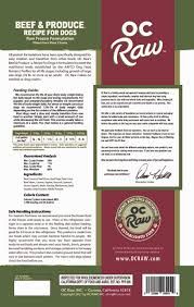 OC Raw Dog Frozen Beef &amp; Produce 18#