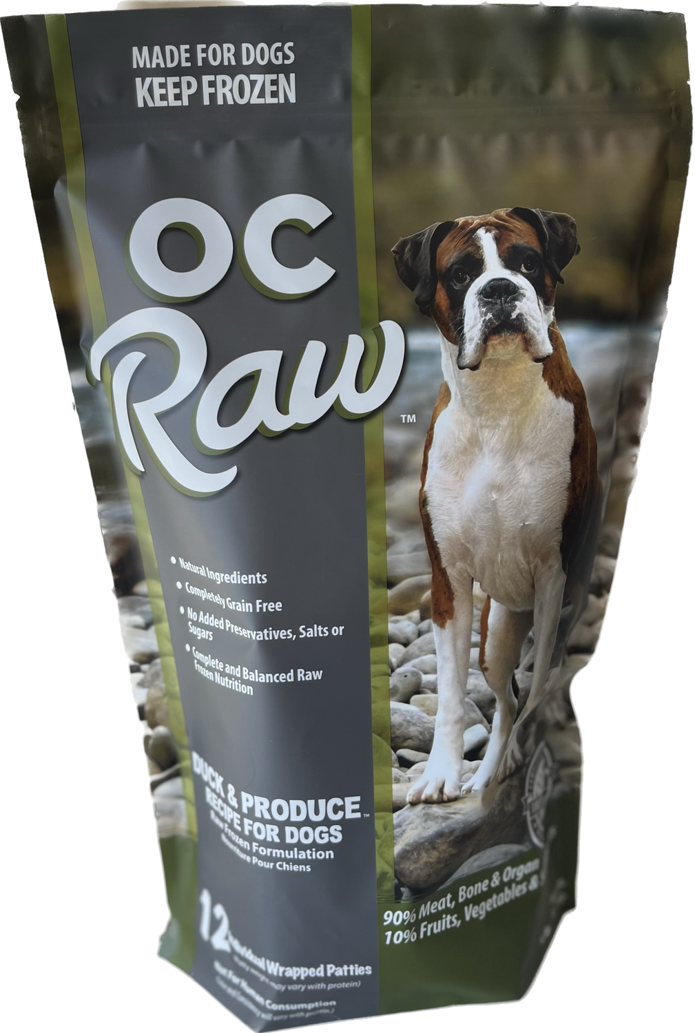OC Raw Dog Frozen Patties Duck &amp; Produce 6#