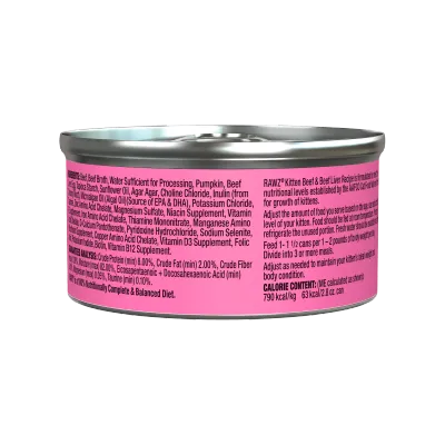 Rawz Kitten Beef &amp; Beef Liver 2.8oz