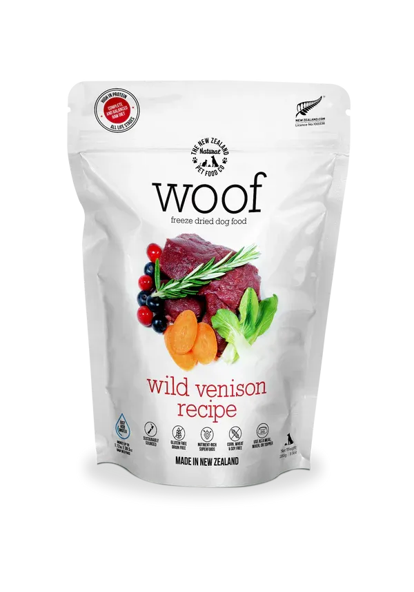 New Zealand Natural Pet Food Woof Wild Venison FZD 1.76oz