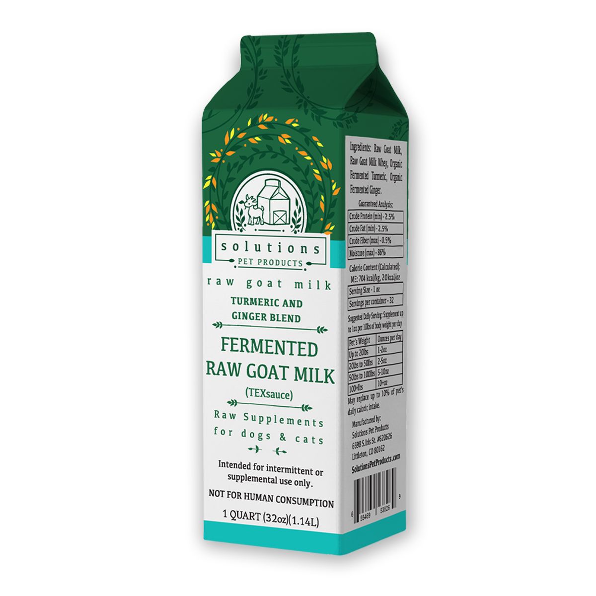 Solutions TexSauce Fermented Goat Milk 32oz Quart