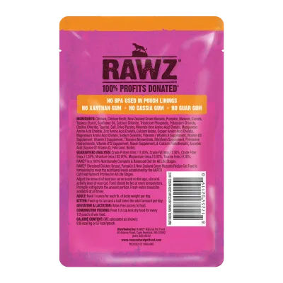 Rawz Cat Food Pouch Shred CB, Pumpkin &amp; NZGM 2.46oz
