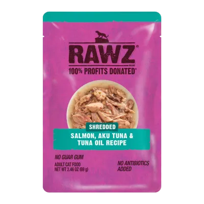 Rawz CF Pouch Shredded Salmon &amp; Tuna TO 2.46oz