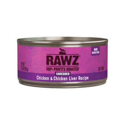 Rawz Cat Shredded Chicken &amp; Chicken Liver 3oz