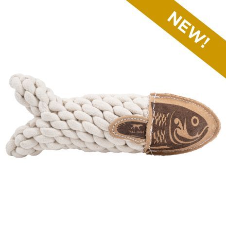 Tall Tails Leather Rope Crunch Fish 5"
