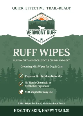 Vermont Ruff Grooming Wipe Mitts 18ct