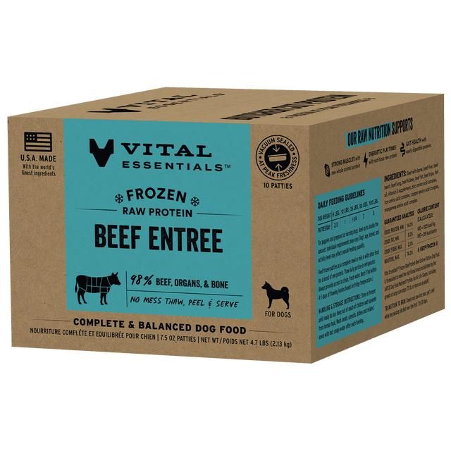 Vital Essentials Dog Frozen Patties Beef 4.7#