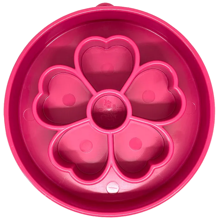 SodaPup Enrichment Slow Feeder Pink Flower Bowl