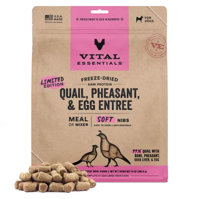 Vital Essentials D FZD Soft Nibs Quail, Pheasant, Egg 14oz