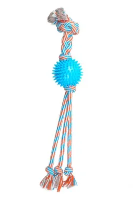 ThoozyPet Squid 3-Knot Tug Rope Blue/Red 25"