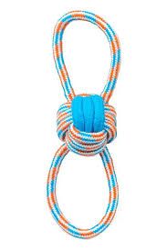 ThoozyPet Squid Figure 8 Knot Ball Tug Rope Blue/Red 11.5"