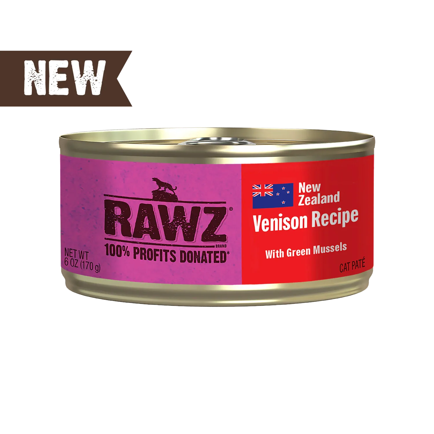 Rawz Cat 94% Venison Green Mussel 6oz