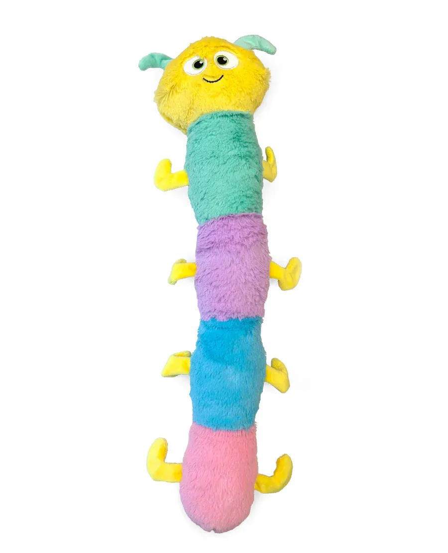 ThoozyPet Multi-Squeaker Caterpillar Plush Dog Toy 21"