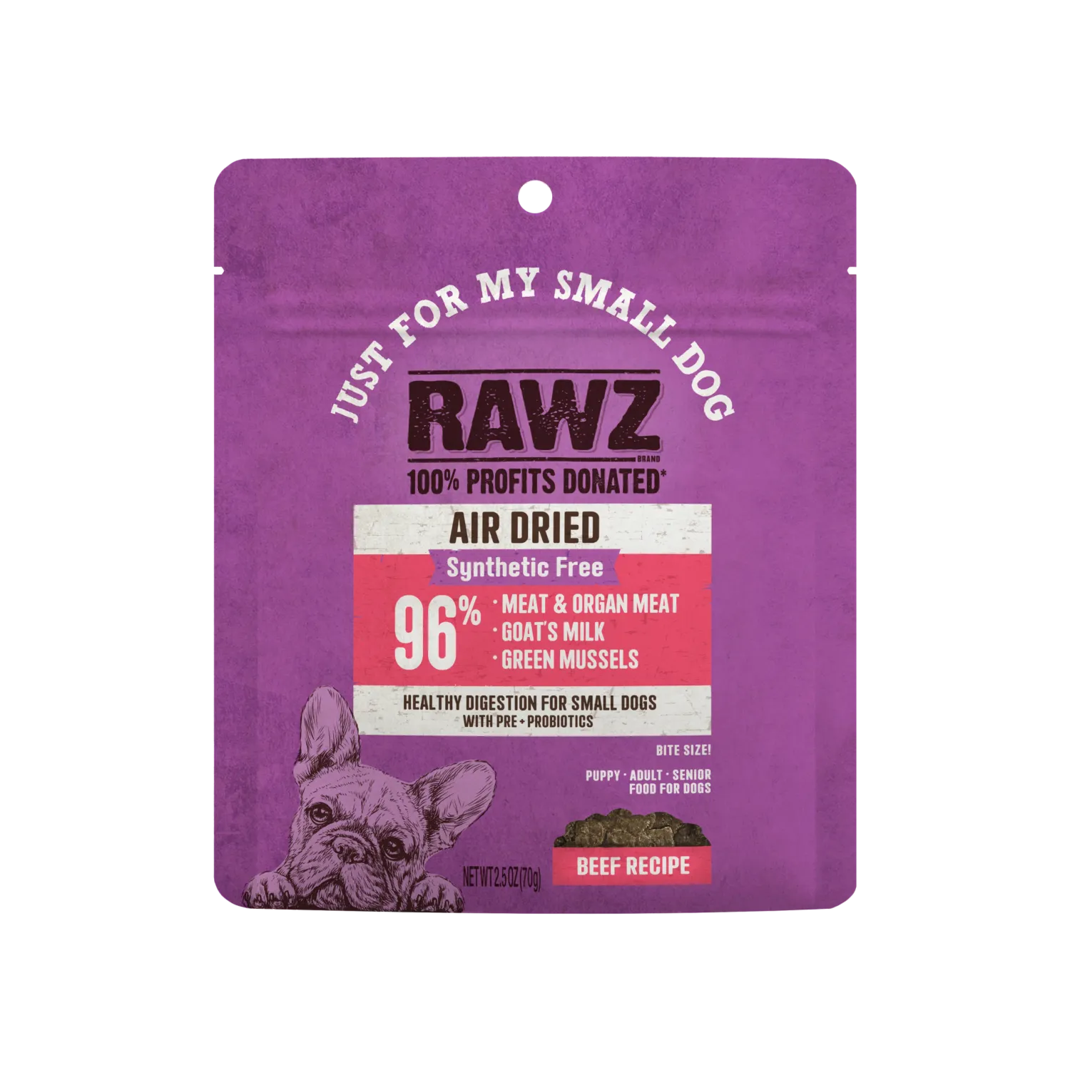 Rawz Air-Dried Small Dog Beef 2.5oz