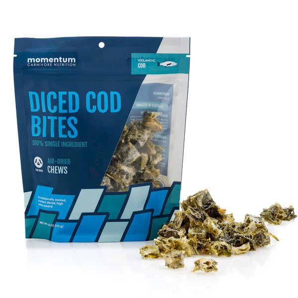 Momentum Cod Diced Bites 4oz bag