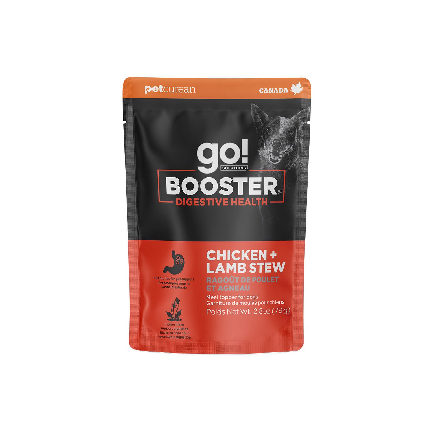 Petcurean GO Booster Digestion Stew Chicken Lamb 2.8oz Pouch