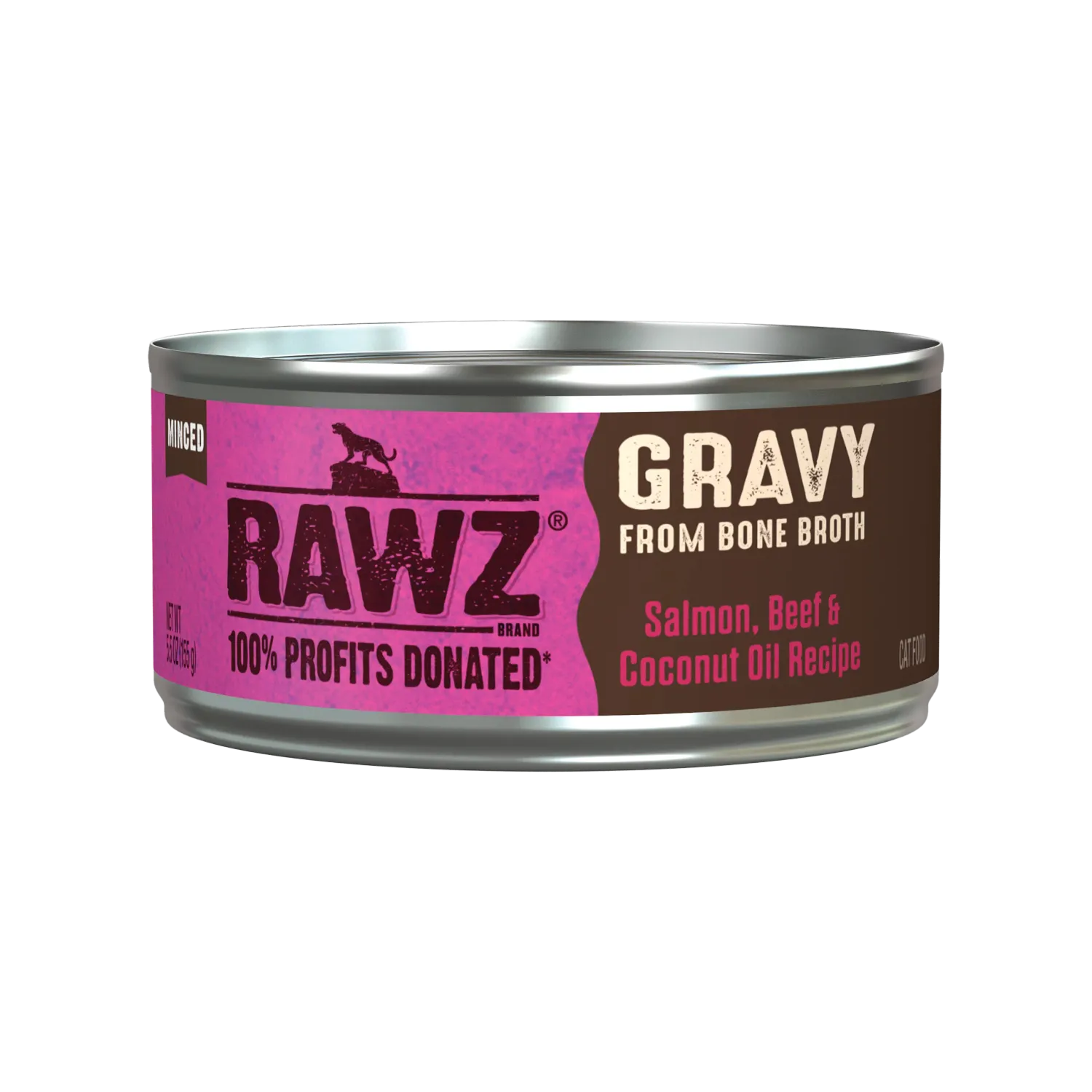 Rawz Cat  Can Minced Gravy Salmon Beef Coconut Oil 3oz