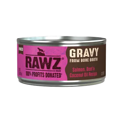 Rawz Cat  Can Minced Gravy Salmon Beef Coconut Oil 3oz