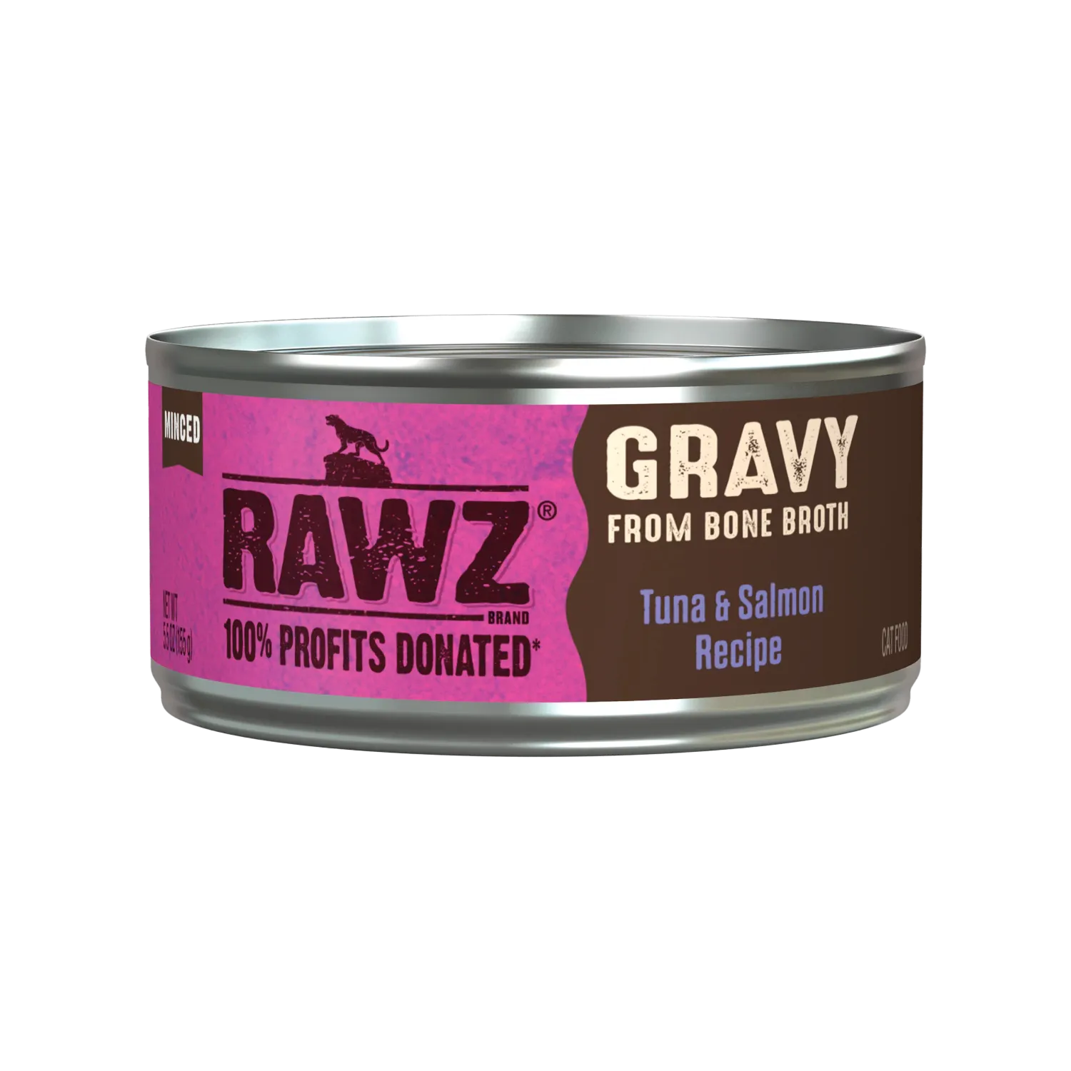 Rawz Cat  Can Minced Gravy Tuna Salmon 3oz