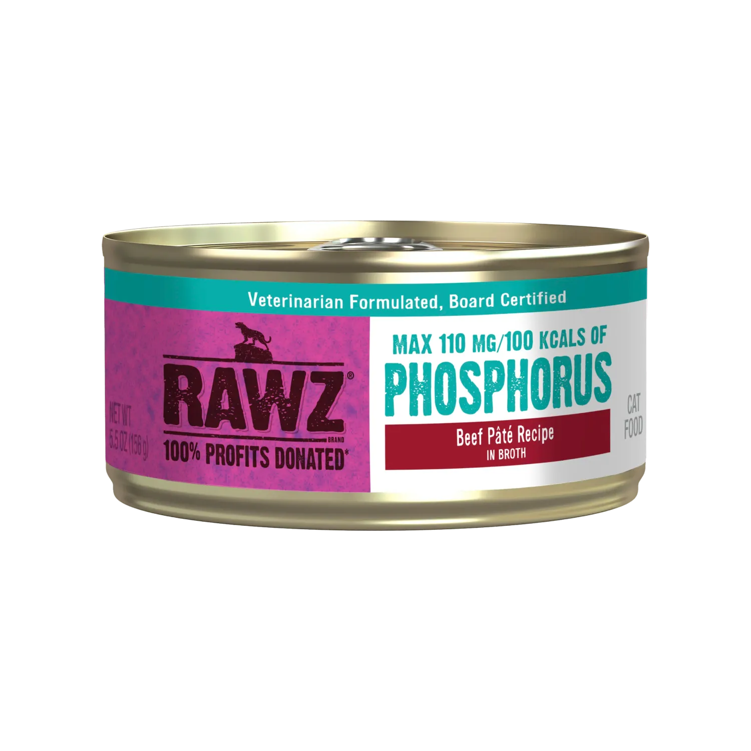 Rawz Cat  Can Low Phos Beef Pate 5.5oz