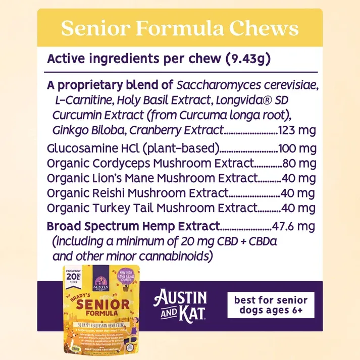 AK Senior Blend CBD Chew 20mg 10 pack