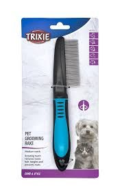 Trixie Pet Grooming Rake Medium Rotating Teeth